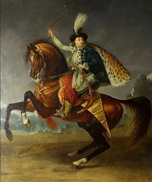 Equestrian portrait of Prince Boris Nikolayevich Yusupov (1794-1849), 1809. Artist: Gros, Antoine Jean, Baron (1771-1835)