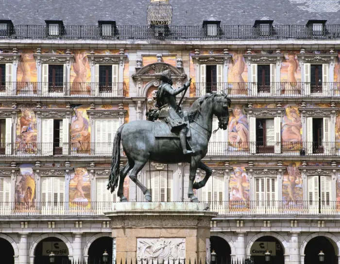Framed Print : Equestrian statue of King Philip III, Plaza Mayor, Madrid, Spain Framed Print : Equestrian statue of King Philip III, Plaza Mayor, Madrid, Spain