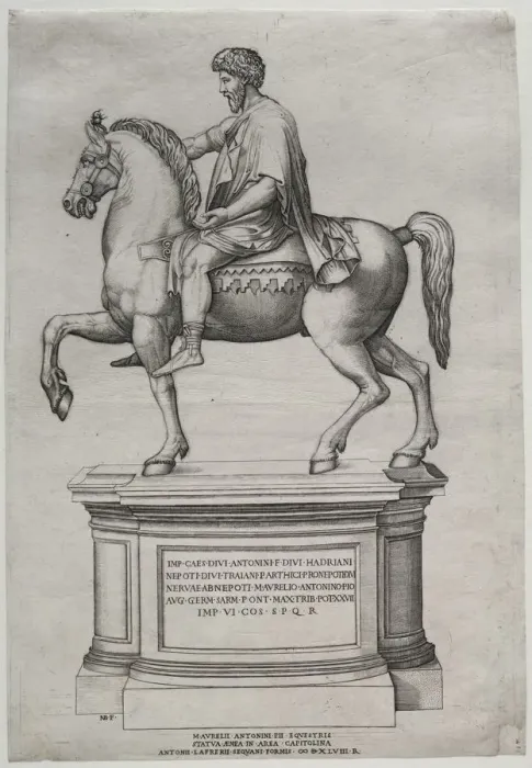 Framed Print : Equestrian Statue of Marcus Aurelius, 1548. Creator: Nicolas Beatrizet (French, 1515-after 1565) Framed Print : Equestrian Statue of Marcus Aurelius, 1548. Creator: Nicolas Beatrizet (French, 1515-after 1565)