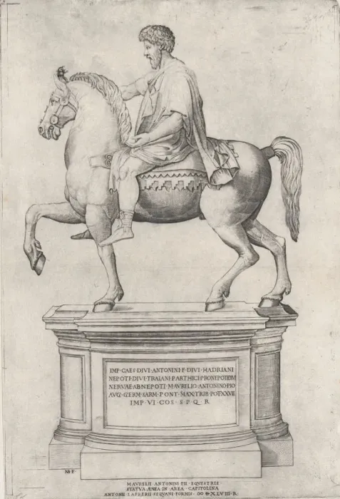 Framed Print : The Equestrian Statue of Marcus Aurelius on the Capitol, 1548. 1548