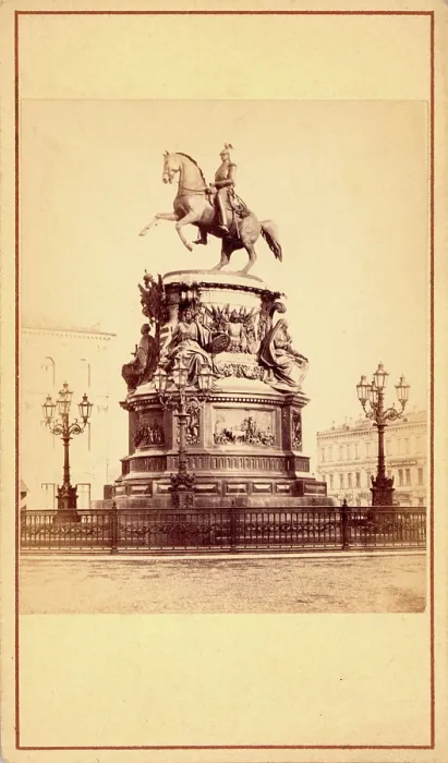 Framed Print : Equestrian Statue of Nicolas I, mid-19th century. Creators: Alfred Lorens, August Ricard de Montferrand Framed Print : Equestrian Statue of Nicolas I, mid-19th century. Creators: Alfred Lorens, August Ricard de Montferrand
