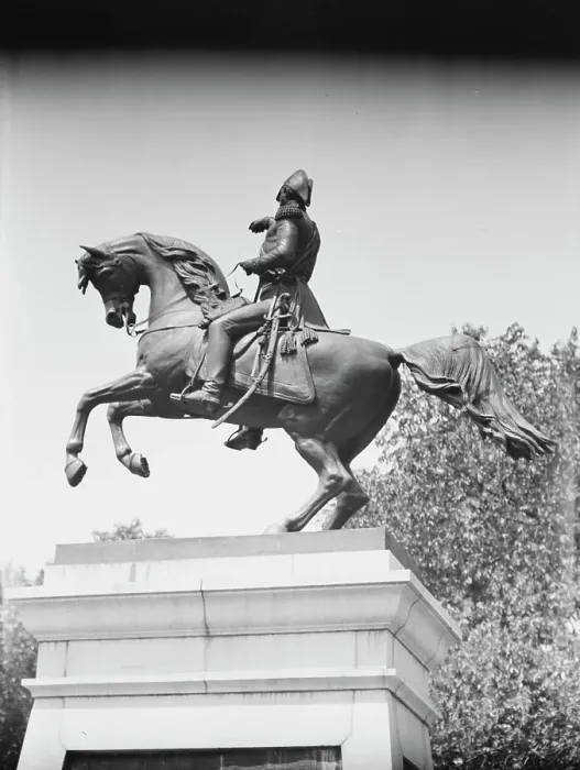Framed Print : Equestrian statues in Washington, D.C. between 1911 and 1942. Creator: Arnold Genthe Framed Print : Equestrian statues in Washington, D.C. between 1911 and 1942. Creator: Arnold Genthe