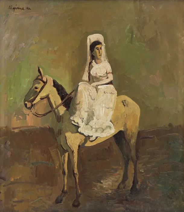 Framed Print : Equestrienne, 1940. Creator: Cyprian Majernik Framed Print : Equestrienne, 1940. Creator: Cyprian Majernik