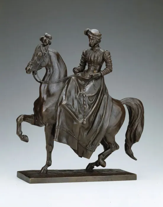 Framed Print : Equestrienne in Renaissance Dress, c. 1840. Creator: Antoine-Louis Barye Framed Print : Equestrienne in Renaissance Dress, c. 1840. Creator: Antoine-Louis Barye