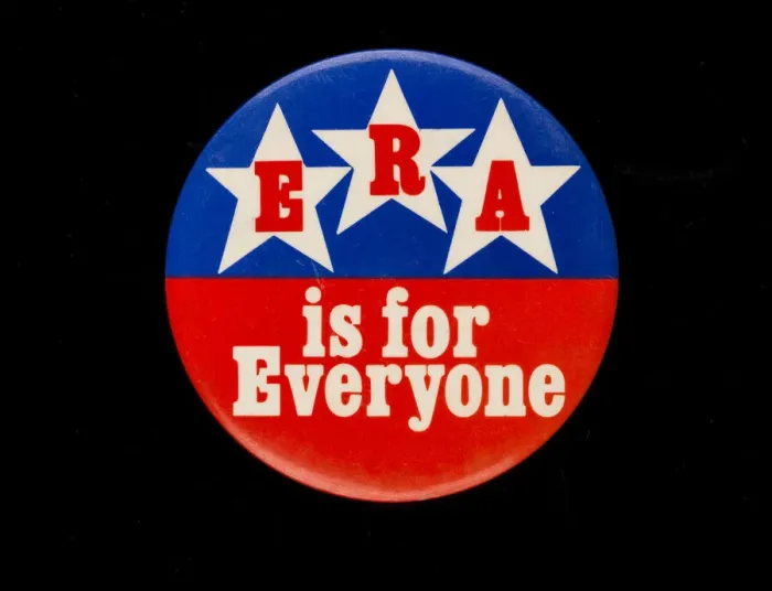 Framed Print : ERA is for Everyone badge owned by Sally Ride, ca. 1972. Creator: Unknown Framed Print : ERA is for Everyone badge owned by Sally Ride, ca. 1972. Creator: Unknown