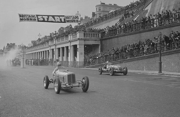 ERA of Earl Howe and Alta of CK Mortimer competing in the Brighton Speed Trials, 1938