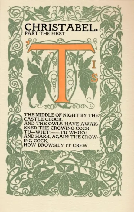 Framed Print : Eragny Press: Opening Page of Coleridges Christabel, 1895-1914. Artist: Lucien Pissaro