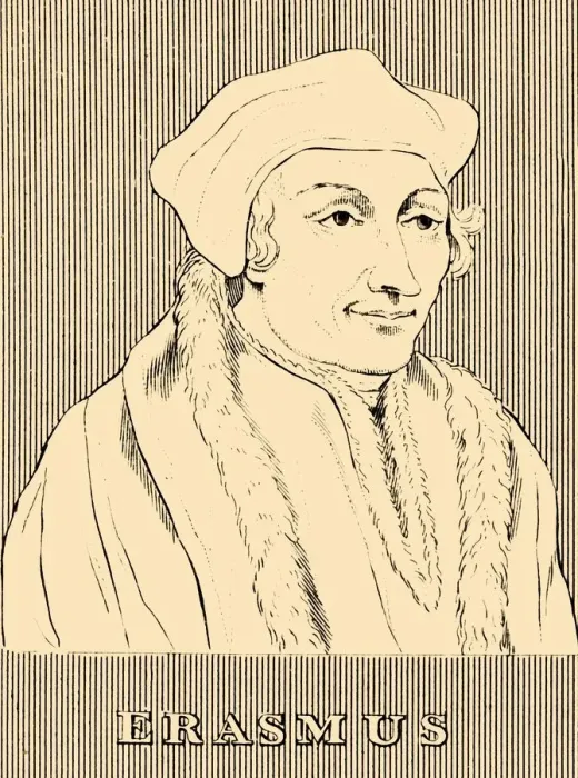 Framed Print : Erasmus, (1466-1536), 1830. Creator: Unknown Framed Print : Erasmus, (1466-1536), 1830. Creator: Unknown