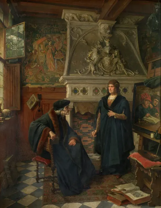 Framed Print : Erasmus and Quinten Massijs, 1908. Creator: Eugene Siberdt Framed Print : Erasmus and Quinten Massijs, 1908. Creator: Eugene Siberdt