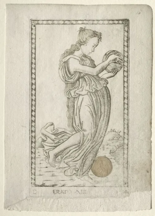 Framed Print : Erato (lyric and love poetry) (from the Tarocchi series D... before 1467. Creator Framed Print : Erato (lyric and love poetry) (from the Tarocchi series D... before 1467. Creator