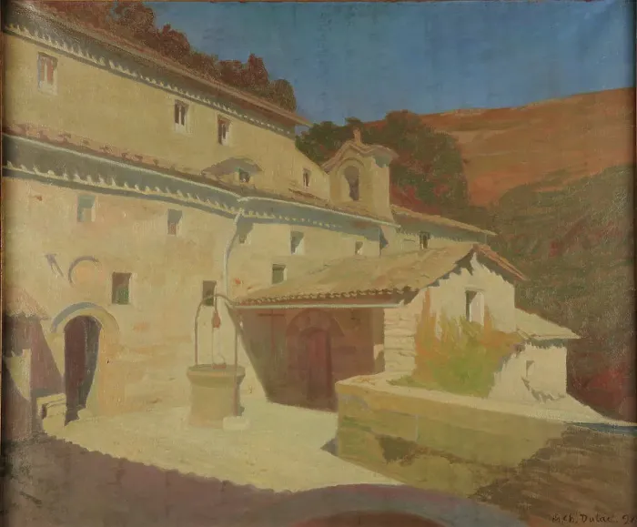 Framed Print : Eremo delle Carceri, Assisi, 1898. Creator: Dulac, Charles-Marie (1865-1898) Framed Print : Eremo delle Carceri, Assisi, 1898. Creator: Dulac, Charles-Marie (1865-1898)