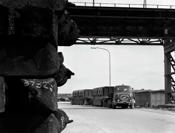 Framed Print : ERF 66GSF tipper pulling a hot ingot transporter, Rotherham, South Yorkshire, 1963 Framed Print : ERF 66GSF tipper pulling a hot ingot transporter, Rotherham, South Yorkshire, 1963