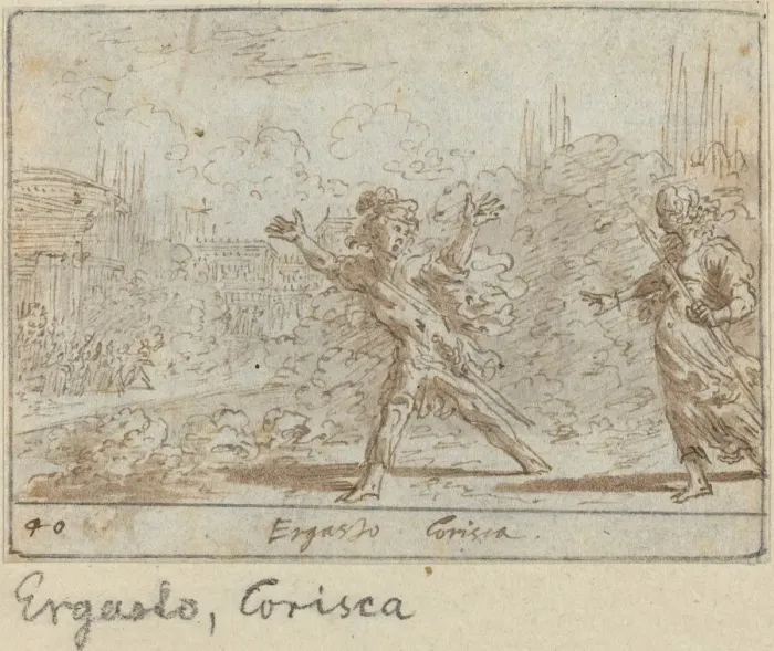 Framed Print : Ergasto and Corisca, 1640. Creator: Johann Wilhelm Baur Framed Print : Ergasto and Corisca, 1640. Creator: Johann Wilhelm Baur