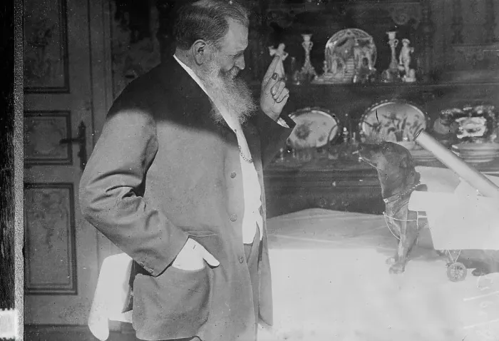 Framed Print : Erhardt and his War Dog, 1917. Creator: Bain News Service Framed Print : Erhardt and his War Dog, 1917. Creator: Bain News Service