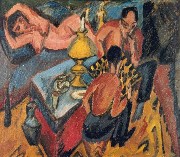 Framed Print : Erich Heckel and Otto Mueller playing Chess, 1913 Framed Print : Erich Heckel and Otto Mueller playing Chess, 1913