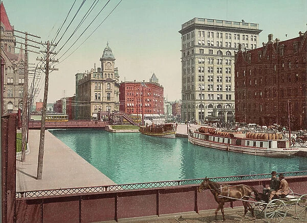 Erie Canal at Salina Street, Syracuse, ca 1900. Creator: Unknown