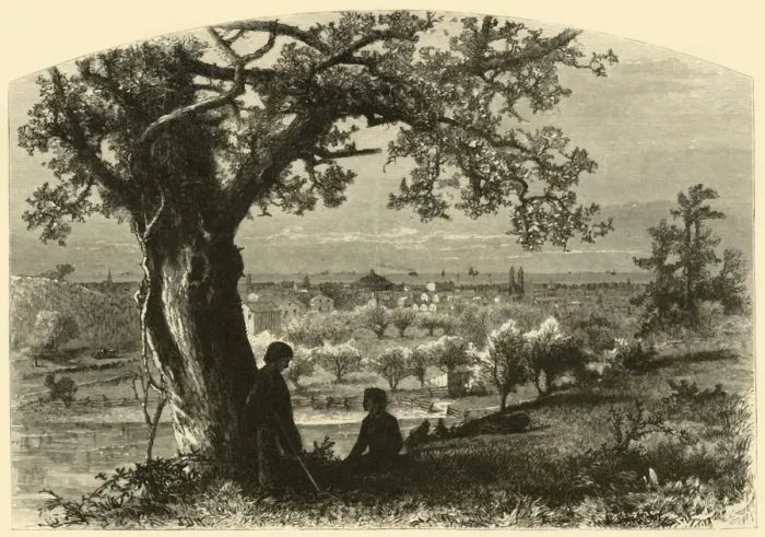 Framed Print : Erie, from Federal Hill, 1872. Creator: John Douglas Woodward Framed Print : Erie, from Federal Hill, 1872. Creator: John Douglas Woodward