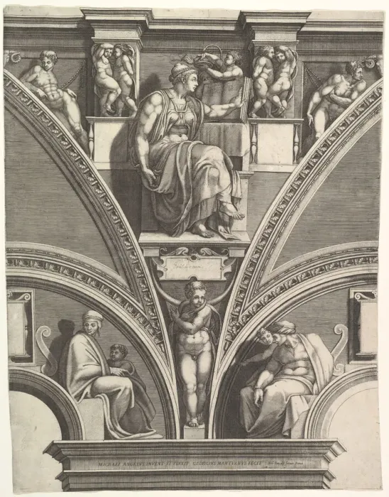 Framed Print : The Eritrean Sibyl; from the series of Prophets and Sibyls in the Sistine Chapel, 1570-75 Framed Print : The Eritrean Sibyl; from the series of Prophets and Sibyls in the Sistine Chapel, 1570-75