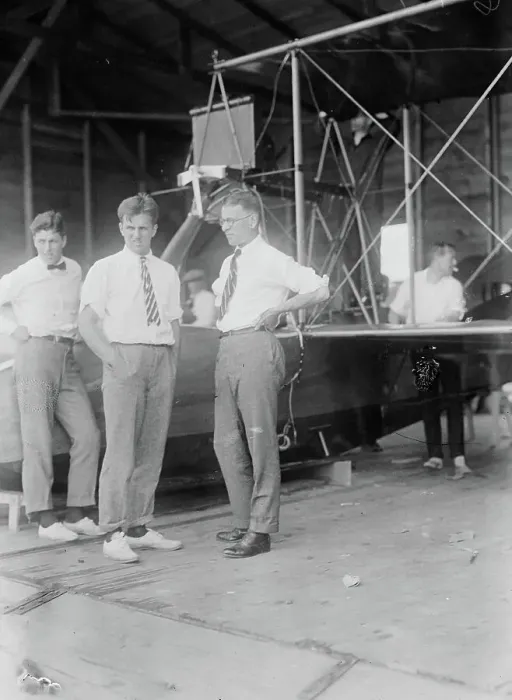 Framed Print : Erl Clinton Barker Gould, Frederick Trubee Davison, Artemus Lamb Gates, [1916?]. Creator: Bain News Service
