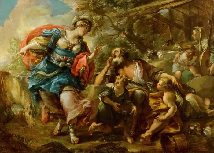 Framed Print : Erminia and the shepherds, 1712-1784. Creator: Stefano Torelli Framed Print : Erminia and the shepherds, 1712-1784. Creator: Stefano Torelli