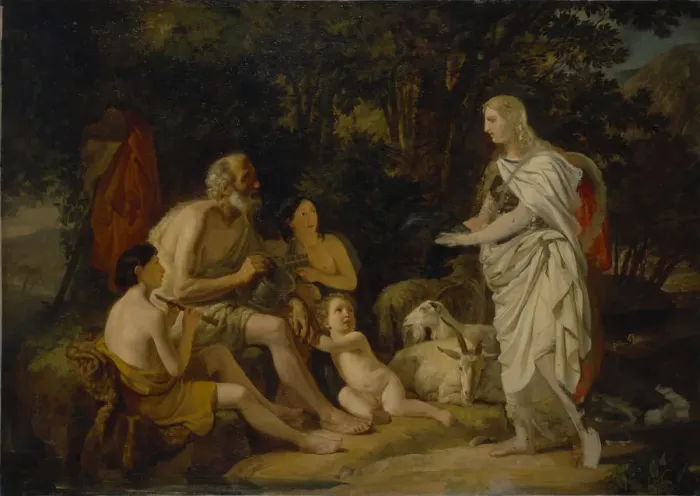 Framed Print : Erminia and the Shepherds, 1824. Artist: Briullov, Karl Pavlovich (1799-1852) Framed Print : Erminia and the Shepherds, 1824. Artist: Briullov, Karl Pavlovich (1799-1852)