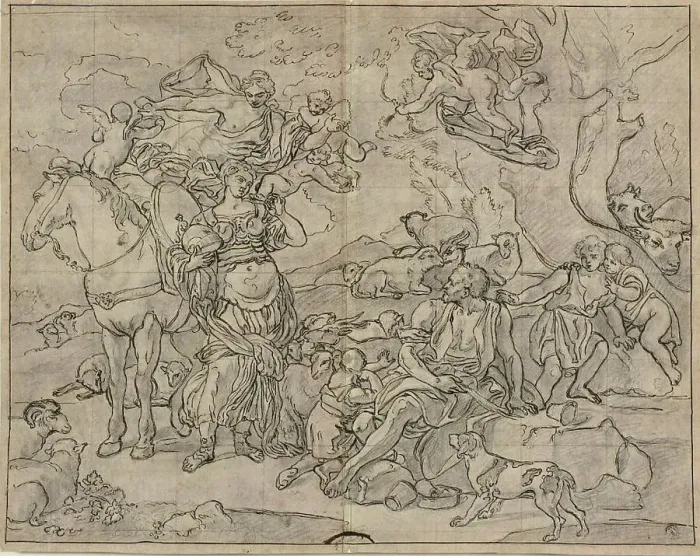 Framed Print : Erminia and the Shepherds, n.d. Creator: Giuseppe Nicola Nasini Framed Print : Erminia and the Shepherds, n.d. Creator: Giuseppe Nicola Nasini