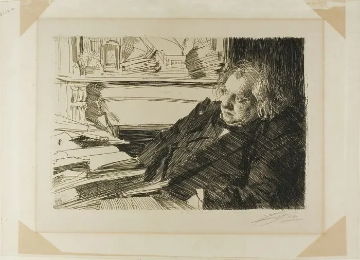 Framed Print : Ernest Renan, 1892. Creator: Anders Leonard Zorn Framed Print : Ernest Renan, 1892. Creator: Anders Leonard Zorn
