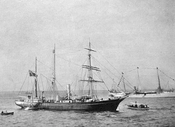 Ernest Shackletons ship HMS Nimrod, 1907 (1908). Artist: Queen Alexandra
