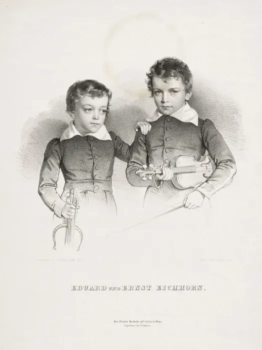 Framed Print : Ernst (1822-1844) and Eduard (1823-1896) Eichhorn, two little violinists, 1831 Framed Print : Ernst (1822-1844) and Eduard (1823-1896) Eichhorn, two little violinists, 1831