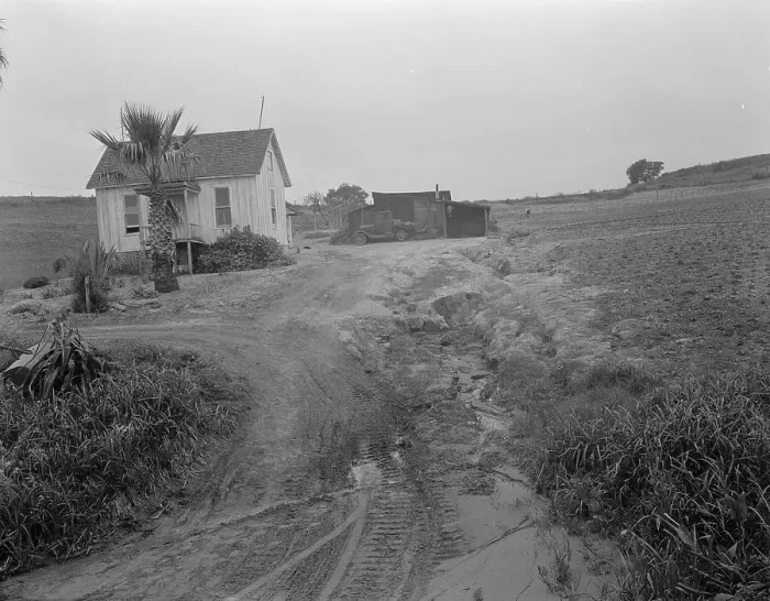 Framed Print : Eroded field, San Luis Obispo County, California, 1936. Creator: Dorothea Lange Framed Print : Eroded field, San Luis Obispo County, California, 1936. Creator: Dorothea Lange