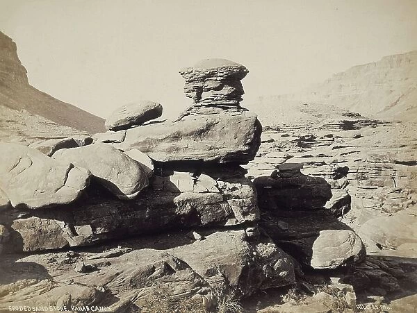 Eroded Sandstone, Kanab Canon, 1870s. Creator: John Karl Hillers
