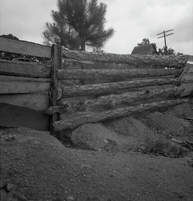 Framed Print : Eroding field and fence, Greene County, Georgia, 1937. Creator: Dorothea Lange Framed Print : Eroding field and fence, Greene County, Georgia, 1937. Creator: Dorothea Lange