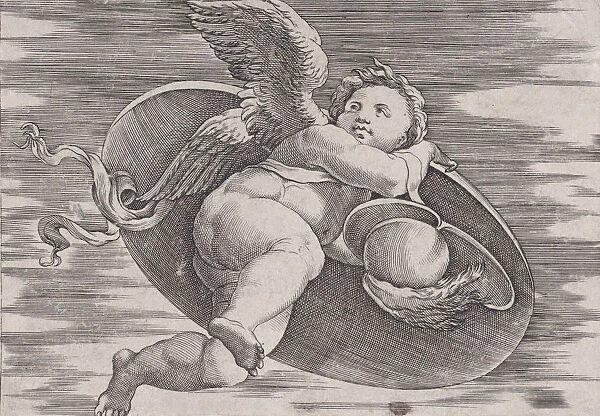 Eros Stealing Mans Shield, ca. 1514-36. Creator: Agostino Veneziano