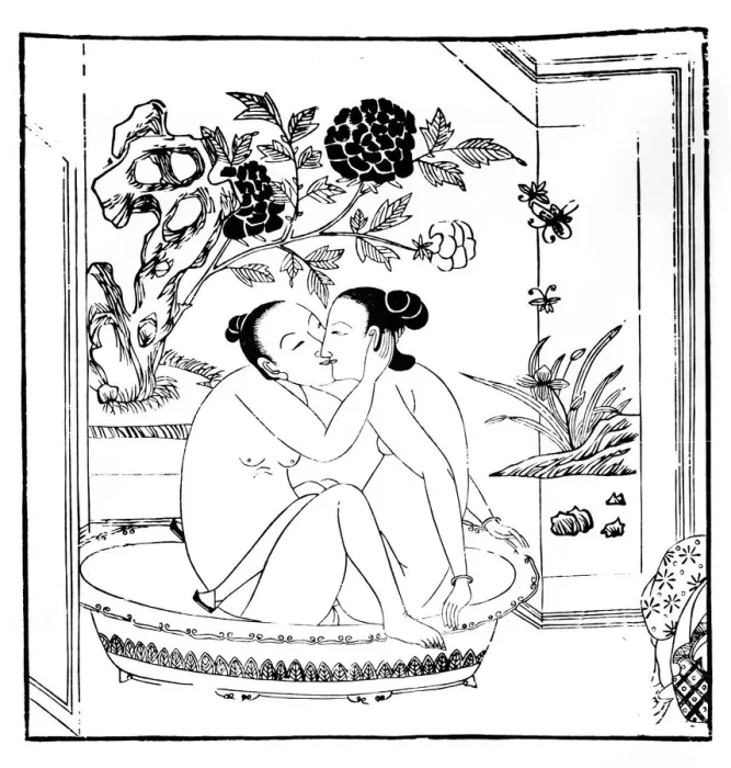 Framed Print : Erotic engraving, Chinese Framed Print : Erotic engraving, Chinese