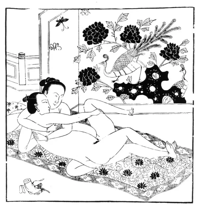 Framed Print : Erotic engraving, Chinese Framed Print : Erotic engraving, Chinese