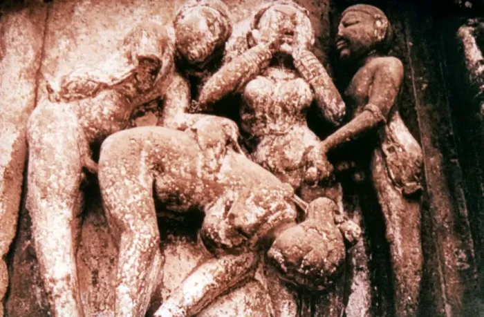 Framed Print : Erotic Sculpture, Hindu Temple, Khajuraho, India, 950 - 1050 Framed Print : Erotic Sculpture, Hindu Temple, Khajuraho, India, 950 - 1050