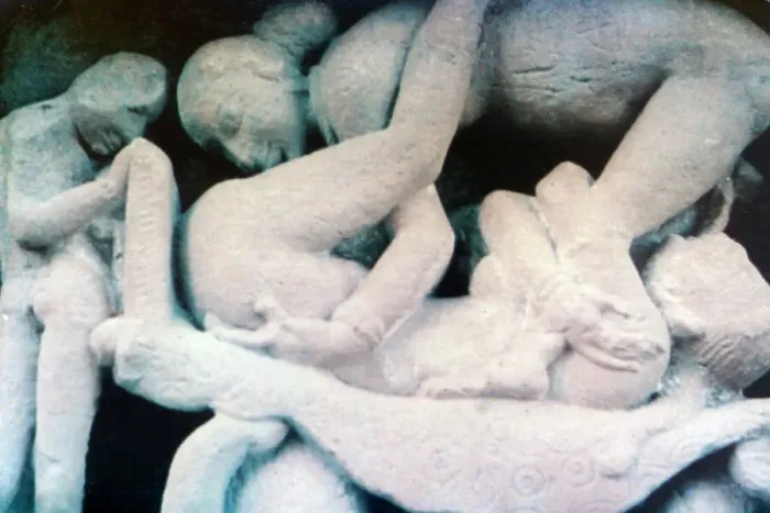 Framed Print : Erotic Sculpture, Khajuraho, India. c950-1050. (20th century) Framed Print : Erotic Sculpture, Khajuraho, India. c950-1050. (20th century)