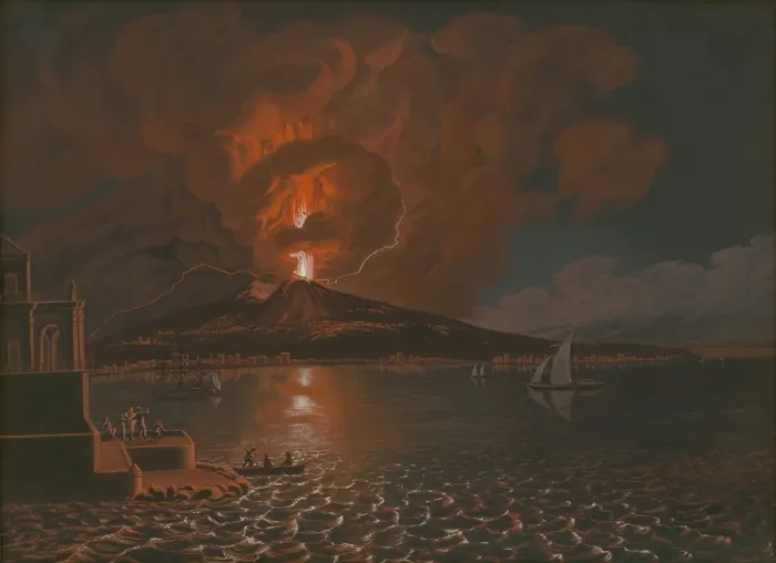 Framed Print : Eruption of the Italian volcano. Vesuvius, 1810-1827. Creator: Jan Jakub Muller Framed Print : Eruption of the Italian volcano. Vesuvius, 1810-1827. Creator: Jan Jakub Muller