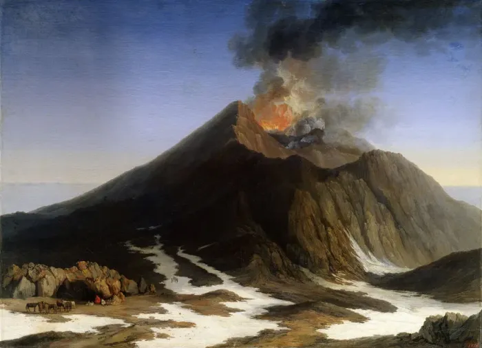 Framed Print : Eruption of Mount Etna, 18th century. Artist: Jacob Philip Hackert Framed Print : Eruption of Mount Etna, 18th century. Artist: Jacob Philip Hackert