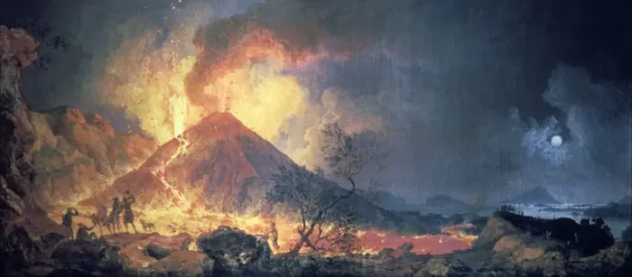 Framed Print : Eruption of Vesuvius, 1770s. Artist: Pierre-Jacques Volaire Framed Print : Eruption of Vesuvius, 1770s. Artist: Pierre-Jacques Volaire