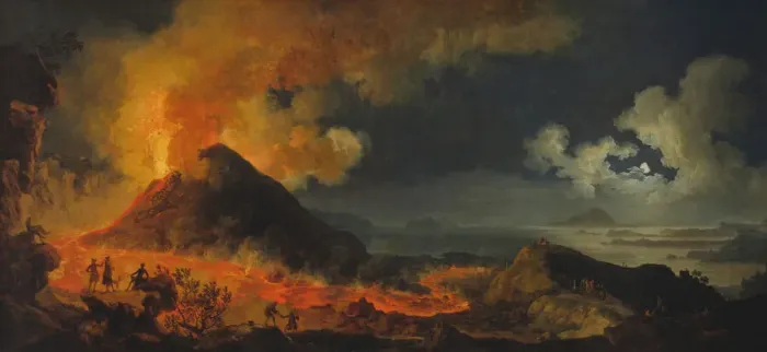Framed Print : The Eruption of Vesuvius, 1771. Creator: Pierre-Jacques Volaire Framed Print : The Eruption of Vesuvius, 1771. Creator: Pierre-Jacques Volaire