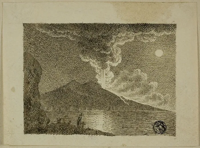 Framed Print : Eruption of Vesuvius, 1800 / 49. Creator: Robert Bradstreet Framed Print : Eruption of Vesuvius, 1800 / 49. Creator: Robert Bradstreet