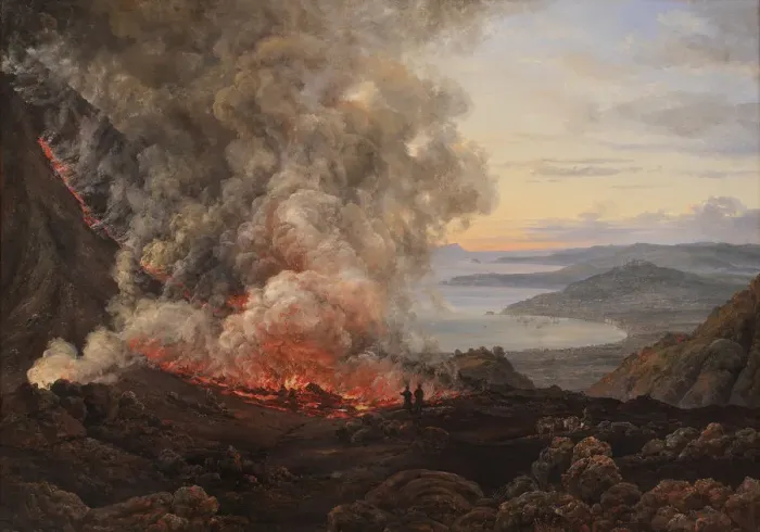 Framed Print : Eruption of the Volcano Vesuvius, 1821. Artist: Dahl, Johan Christian Clausen (1788-1857) Framed Print : Eruption of the Volcano Vesuvius, 1821. Artist: Dahl, Johan Christian Clausen (1788-1857)