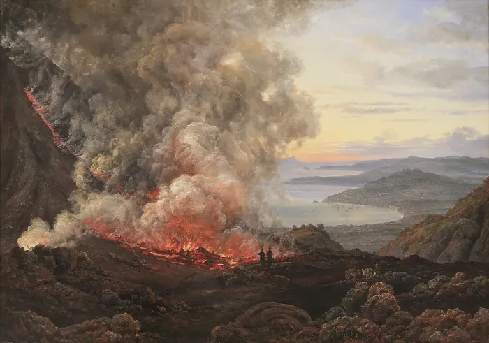 Framed Print : Eruption of the Volcano Vesuvius, 1821. Creator: Johan Christian Dahl Framed Print : Eruption of the Volcano Vesuvius, 1821. Creator: Johan Christian Dahl