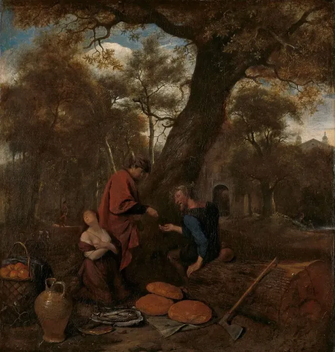 Framed Print : Erysichthon selling his daughter, 1650-1660. Creator: Jan Steen Framed Print : Erysichthon selling his daughter, 1650-1660. Creator: Jan Steen