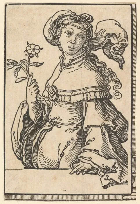Framed Print : Erythrean Sibyl, from the series of Sibyls, ca. 1530. Creator: Lucas van Leyden Framed Print : Erythrean Sibyl, from the series of Sibyls, ca. 1530. Creator: Lucas van Leyden
