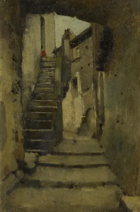 Framed Print : Escalier dans une ruelle à Rome, between 1859 and 1864. Creator: Jean Jacques Henner Framed Print : Escalier dans une ruelle à Rome, between 1859 and 1864. Creator: Jean Jacques Henner