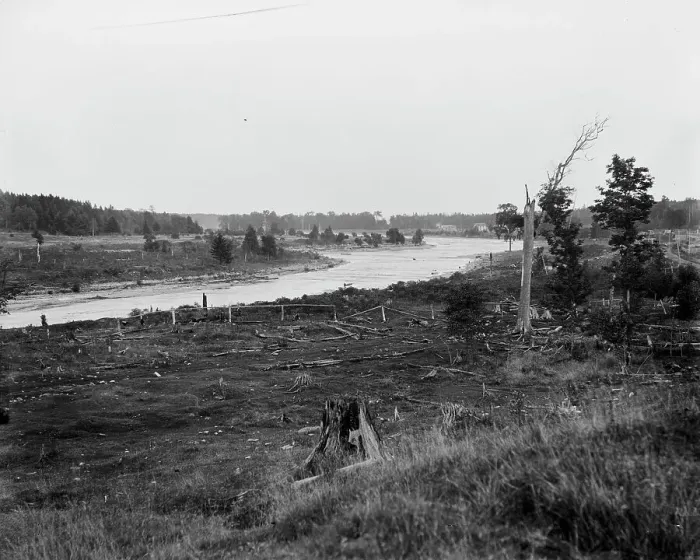 Framed Print : Escanaba River at Flat Rocks [sic], between 1880 and 1899. Creator: Unknown