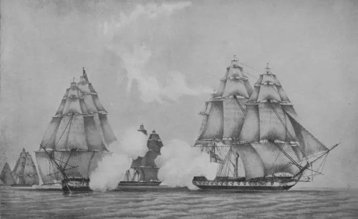 Framed Print : The Escape of the Belvedera, c1813. Artist: F Edwards Framed Print : The Escape of the Belvedera, c1813. Artist: F Edwards