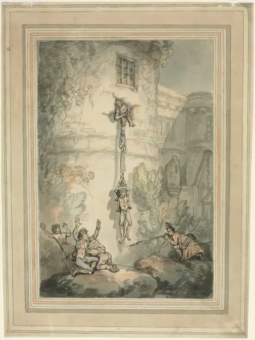 Framed Print : Escape of French Prisoners. Creator: Thomas Rowlandson (British, 1756-1827) Framed Print : Escape of French Prisoners. Creator: Thomas Rowlandson (British, 1756-1827)